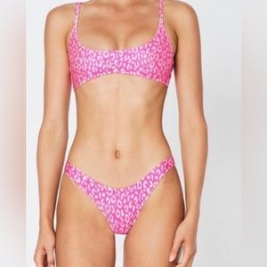 Pink cheetah triangl bikini